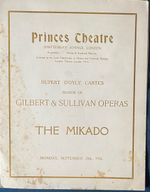 THE MIKADO - D'OYLY CARTE AT PRINCES THEATRE 1926 PROGRAMME. Free P & P