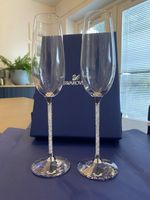 Swarovski Crystalline Toasting Flutes, Gift Box, Authentication Card