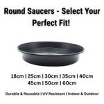 Round Black Plastic Plant Pot Saucers | Drip Trays for Indoor & Outdoor