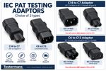 IEC PAT Testing Adaptor C14 to C7 Figure 8 / C6 Cloverleaf to C13