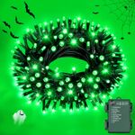 FFZZKJ Halloween Lights Outdoor Timer 8 Modes Waterproof Battery 3M, Green