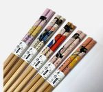 5 Pairs Japanese Design Bamboo Chopsticks Set – Reusable Sushi Ramen Utensils