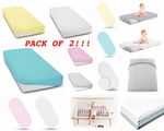 Pack Of 2 Sheet 100% Cotton Jersey Stretchy Fit Moses Basket/cot/cotbed/crib 2pc