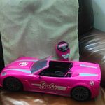 Barbie Pink & Silver Remote Control Convertible Car Vehicle Set w/ Controller