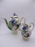 Franz Porcelain Iris & Hummingbird Tea Pot & Cream Jug