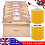 Dust Bags & Filter for Karcher WD2 WD3 A2004 NV3 Wet & Dry Vacuum Cleaner UK
