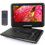 ieGeek Portable Car DVD Player with Rechargeable Battery,Region Free, Black,UK