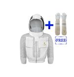 Safta Beekeepers Bee 3 Layer white Jacket Ultra Ventilate Bee Jacket Free Gloves