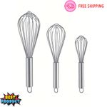 Stainless Steel Hand Whisk Mixer Balloon Egg Milk Beater Kitchen Cooking UK Tool
