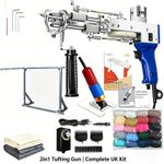 2in1 Cut&Loop Pile Tufting Gun Kit UK Plug, Rug Making Starter Set