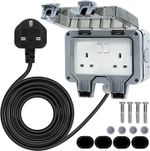 Outdoor/Outside Garden Extension Lead Socket 13A IP66 Rated 1m-30m Black Cable
