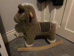 Mamas & Papas Rocking Horse Toy for Kids Brown Plush Wooden Base