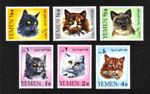 Yemen (Kingdom) 1965 Cats complete set of 6 values (SG R99-R104) MNH