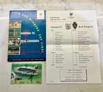 Real Zaragoza V Arsenal 1995 Cup Winners Cup Final Programme Ticket &Team Sheet