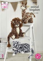 King Cole 9228 -KNITTING PATTERN Lion/Snow Leopard/Giraffe/ Animal Kingdom yarn