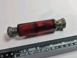 Victorian Antique Ruby Cranberry Glass Double Ended Perfume Scent Bottle Antique