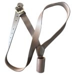 FLAG POLE CROSS BELT HOLDER CARRIER BROWN GENUINE LEATHER Military Parade army