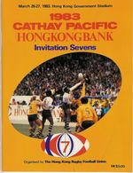 HONG KONG SEVENS 1983 RUGBY PROGRAMME WINNERS AUSTRALIA, TEAMS INC FIJI & JAPAN