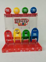 M&M's World Four Tube Red Candy Dispenser 4 colors Red, Yellow, Green, Blue