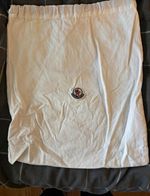 Moncler White Cotton Drawstring Suit Garment Bag Protector with Logo Patch