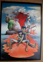 JAMIE HEWLETT GORILLAZ ART POSTER 2010 ORIGINAL PLASTIC BEACH OFFICIAL FAB! RARE