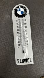 BMW Service Garage Wall Thermometer 73cm Enamel Style Automobilia Sign