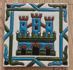 Pintado A Mano Wall Hanging Tile Castle Pattern Hand Painted Artecer Artesania