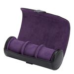 WOLF Black Pebble 305628 Heritage Vegan Leather Triple Watch Roll. RRP £195