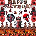 Deadpool Party Decoration Marvel Birthday Supplies Balloons Cake Topper Banner