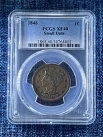 1846 Small Date 1C Braided Hair Large Cent PCGS XF40
