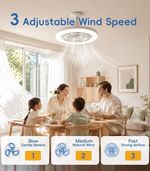 LED Ceiling Fan Light Dimmable E27 Living Room Chandelier Lamp Remote Control UK