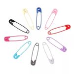 Coloured Safety Pins 27mm x40 Per Pack in 8 Colour Options