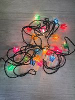 Vintage Christmas Tree Multi Coloured Petal Lights Set of 20 Tested Working