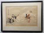 Itcho Hanabusa "The Dance" Japanese Woodblock Print Framed