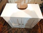 White Freestanding Under Sink Bathroom Cabinet Shaker 2 Door Shelf 60x30x60