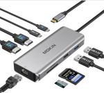 USB C Docking Station Dual Monitor 2 HDMI, Laptop USB C Hub Dual Monitor 4K@60hz