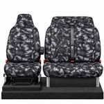 For Ford Transit Custom 2017+ - Heavy Duty Waterproof Van Seat Covers Grey Camo