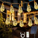 Solar Lights Outdoor Garden Hemp Rope String Light 16 Bulb 10m 1200mAh