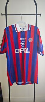 Vintage Bayern Munich 1995-97 Home Shirt Adidas Klinsmann #18 XL Opel