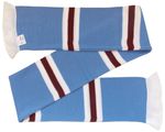 Manchester City Supporters Sky Blue White Claret Retro Style Scarf - Made in UK