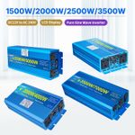 1500W 2000W 3500W Pure Sine Wave Power Inverter 12V 24V to 240V Converter Camp