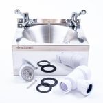 Commercial Stainless Steel Hand Wash Basin Sink with Lever Taps Waste Plug Trap