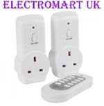 2 WAY WIRELESS REMOTE CONTROL PLUG IN SOCKETS MAINS 13A ENERGY SAVING