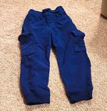 Garanimals Unisex 5T Navy Fleece Cargo Pants Solid Elastic Waist Pull On Pockets