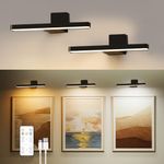 2x Rechargeable Picture Lights for Wall, Battery Operated Wireless Picture Light