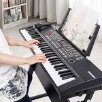 61 Key Full Size Electric Digital Piano Musical Beginner Keyboard w/ Sheet Stand