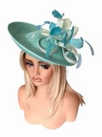 Multi Tonal Blue Hatinator 32cm Clip and Headband Wedding Races