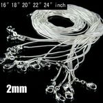 2mm Silver Plated Snake Women Chain Necklace 16" 18" 20" 22" 24" Wholesale Lots