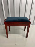 Height Adjustable Piano Stool Bench  Satin Polished Mahogany
