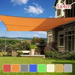 5m x 4m Garden Sun Shade Sail Cover 98% UV Block Sunscreen Patio Awning Canopy